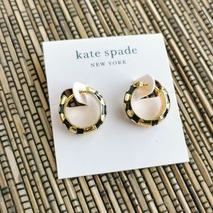Kate Spade Rare Form Polka Dot Huggies Earrings Gold